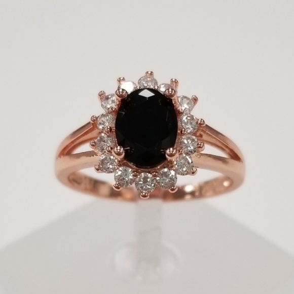 18k Rose Gold With Black Spinel Ring